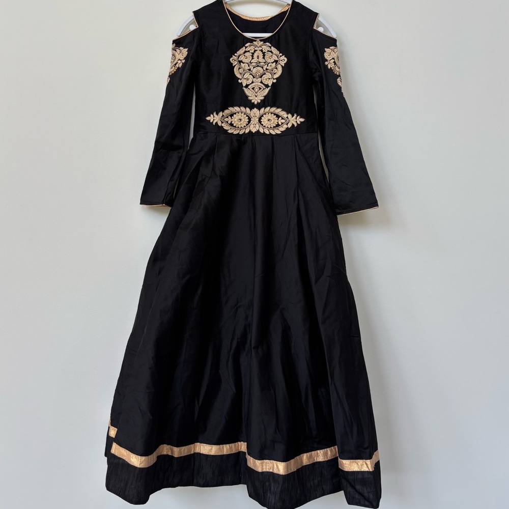Black Taffeta Silk Anarkali